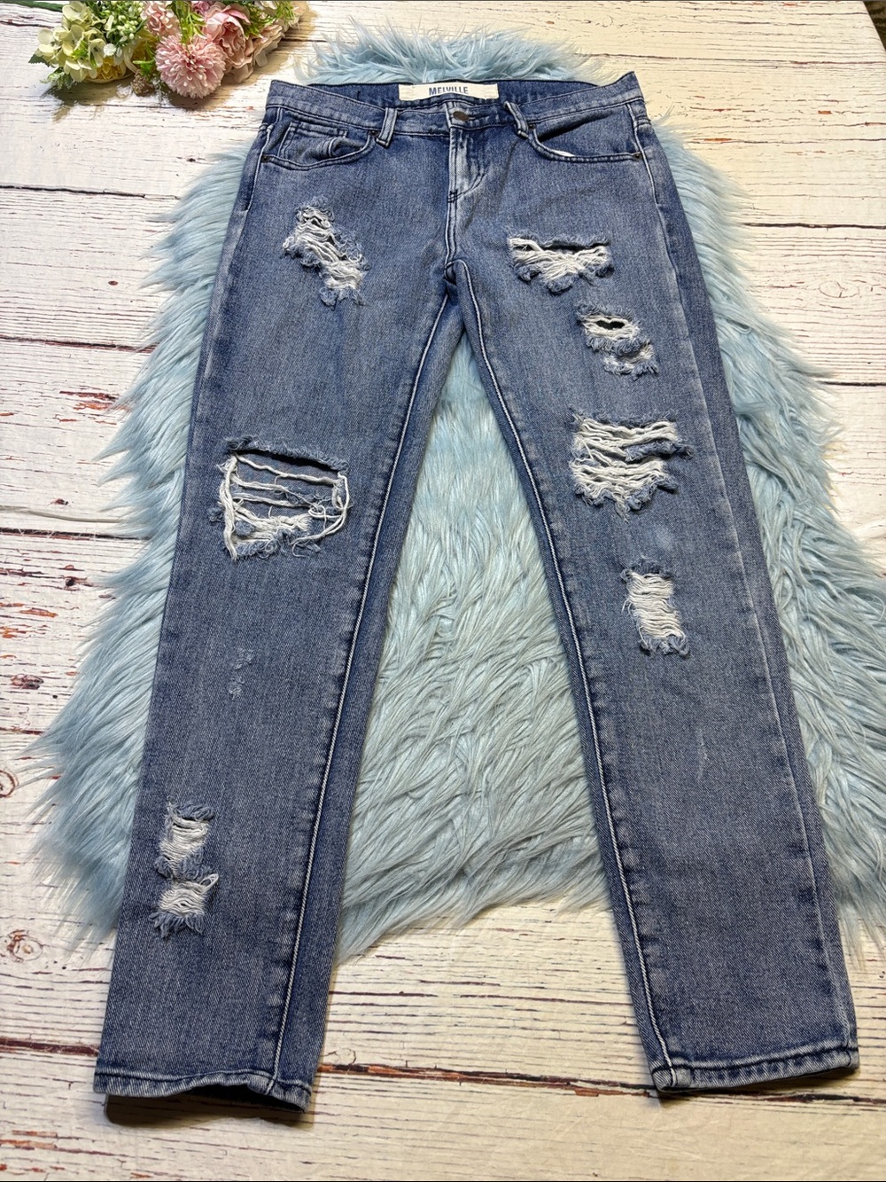 MELVILLE Brandy Melville Distressed High Waist Skinny Jeans sz 25